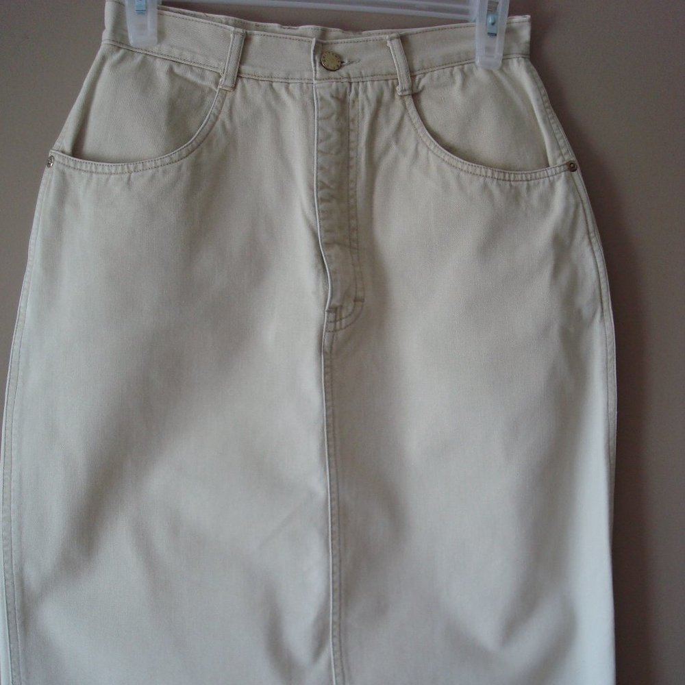 Brittani beige jean skirt